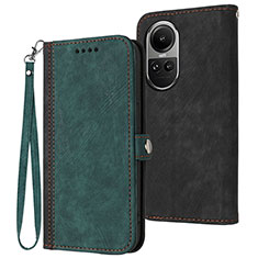 Funda de Cuero Cartera con Soporte Carcasa YX1 para Oppo Reno10 5G Verde