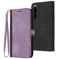 Funda de Cuero Cartera con Soporte Carcasa YX1 para Sony Xperia 1 IV Morado