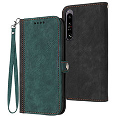 Funda de Cuero Cartera con Soporte Carcasa YX1 para Sony Xperia 1 IV Verde