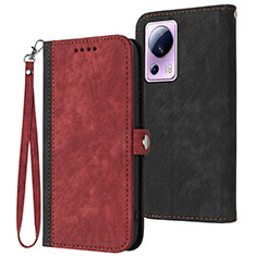 Funda de Cuero Cartera con Soporte Carcasa YX1 para Xiaomi Mi 13 Lite 5G Rojo