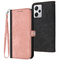 Funda de Cuero Cartera con Soporte Carcasa YX1 para Xiaomi Redmi Note 12 Explorer Oro Rosa