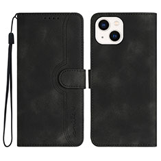 Funda de Cuero Cartera con Soporte Carcasa YX2 para Apple iPhone 13 Negro