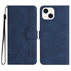 Funda de Cuero Cartera con Soporte Carcasa YX2 para Apple iPhone 14 Plus Azul