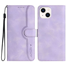 Funda de Cuero Cartera con Soporte Carcasa YX2 para Apple iPhone 14 Purpura Claro