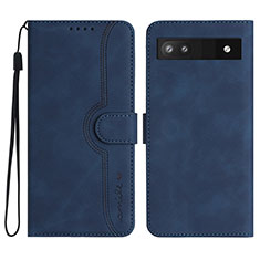 Funda de Cuero Cartera con Soporte Carcasa YX2 para Google Pixel 6a 5G Azul