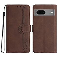 Funda de Cuero Cartera con Soporte Carcasa YX2 para Google Pixel 7 5G Marron