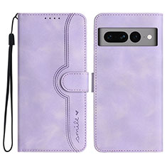 Funda de Cuero Cartera con Soporte Carcasa YX2 para Google Pixel 7 Pro 5G Morado