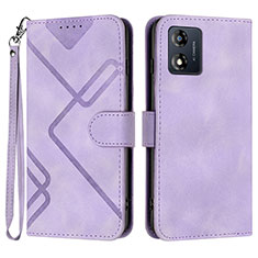 Funda de Cuero Cartera con Soporte Carcasa YX2 para Motorola Moto E13 Morado