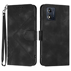 Funda de Cuero Cartera con Soporte Carcasa YX2 para Motorola Moto E13 Negro