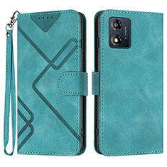 Funda de Cuero Cartera con Soporte Carcasa YX2 para Motorola Moto E13 Verde