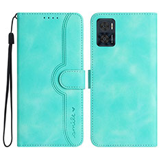 Funda de Cuero Cartera con Soporte Carcasa YX2 para Motorola Moto E22 Verde