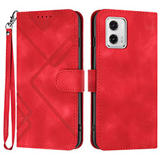 Funda de Cuero Cartera con Soporte Carcasa YX2 para Motorola Moto G 5G (2023) Rojo