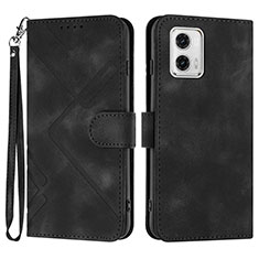 Funda de Cuero Cartera con Soporte Carcasa YX2 para Motorola Moto G53 5G Negro