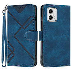 Funda de Cuero Cartera con Soporte Carcasa YX2 para Motorola Moto G53y 5G Azul