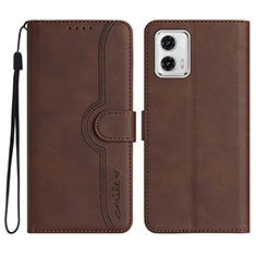 Funda de Cuero Cartera con Soporte Carcasa YX2 para Motorola Moto G73 5G Marron