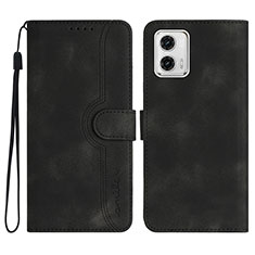 Funda de Cuero Cartera con Soporte Carcasa YX2 para Motorola Moto G73 5G Negro