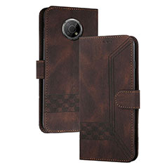 Funda de Cuero Cartera con Soporte Carcasa YX2 para Nokia G10 Marron