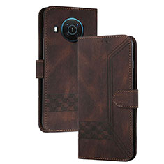 Funda de Cuero Cartera con Soporte Carcasa YX2 para Nokia X10 Marron