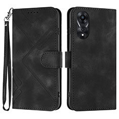 Funda de Cuero Cartera con Soporte Carcasa YX2 para Oppo A38 Negro