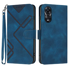 Funda de Cuero Cartera con Soporte Carcasa YX2 para Oppo A58 4G Azul