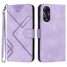 Funda de Cuero Cartera con Soporte Carcasa YX2 para Oppo A78 4G Morado