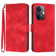 Funda de Cuero Cartera con Soporte Carcasa YX2 para Oppo K11 5G Rojo