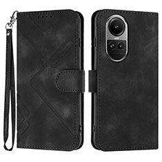 Funda de Cuero Cartera con Soporte Carcasa YX2 para Oppo Reno10 5G Negro