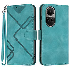 Funda de Cuero Cartera con Soporte Carcasa YX2 para Oppo Reno10 Pro 5G Verde