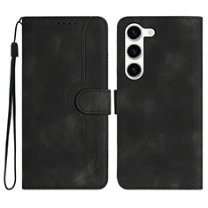 Funda de Cuero Cartera con Soporte Carcasa YX2 para Samsung Galaxy S23 5G Negro