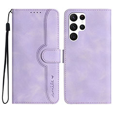 Funda de Cuero Cartera con Soporte Carcasa YX2 para Samsung Galaxy S23 Ultra 5G Morado