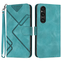 Funda de Cuero Cartera con Soporte Carcasa YX2 para Sony Xperia 1 V Verde