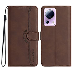 Funda de Cuero Cartera con Soporte Carcasa YX2 para Xiaomi Civi 2 5G Marron