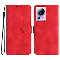 Funda de Cuero Cartera con Soporte Carcasa YX2 para Xiaomi Mi 13 Lite 5G Rojo