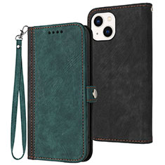 Funda de Cuero Cartera con Soporte Carcasa YX3 para Apple iPhone 13 Verde