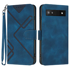 Funda de Cuero Cartera con Soporte Carcasa YX3 para Google Pixel 6a 5G Azul