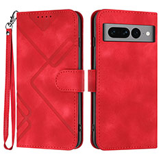 Funda de Cuero Cartera con Soporte Carcasa YX3 para Google Pixel 7 Pro 5G Rojo