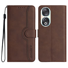 Funda de Cuero Cartera con Soporte Carcasa YX3 para Huawei Honor 90 5G Marron