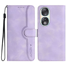 Funda de Cuero Cartera con Soporte Carcasa YX3 para Huawei Honor 90 5G Morado