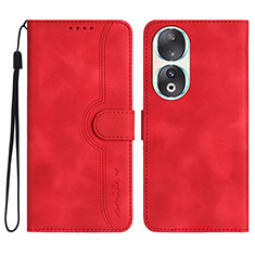 Funda de Cuero Cartera con Soporte Carcasa YX3 para Huawei Honor 90 5G Rojo