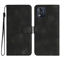 Funda de Cuero Cartera con Soporte Carcasa YX3 para Motorola Moto E13 Negro