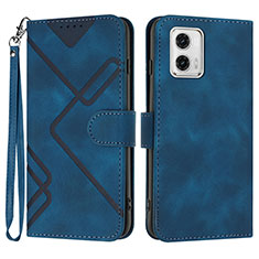 Funda de Cuero Cartera con Soporte Carcasa YX3 para Motorola Moto G73 5G Azul