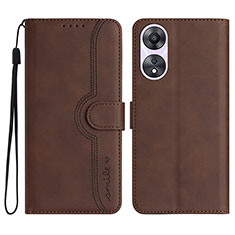 Funda de Cuero Cartera con Soporte Carcasa YX3 para Oppo A18 Marron