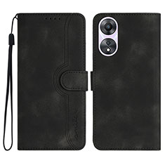 Funda de Cuero Cartera con Soporte Carcasa YX3 para Oppo A78 4G Negro