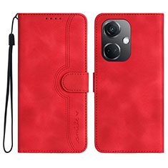 Funda de Cuero Cartera con Soporte Carcasa YX3 para Oppo K11 5G Rojo