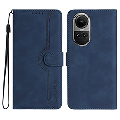 Funda de Cuero Cartera con Soporte Carcasa YX3 para Oppo Reno10 5G Azul