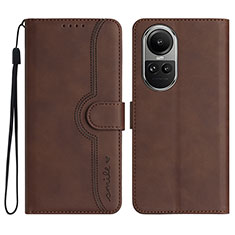 Funda de Cuero Cartera con Soporte Carcasa YX3 para Oppo Reno10 5G Marron