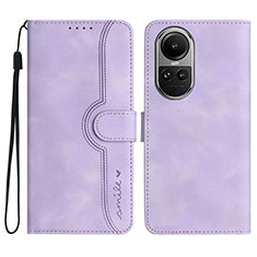 Funda de Cuero Cartera con Soporte Carcasa YX3 para Oppo Reno10 5G Morado