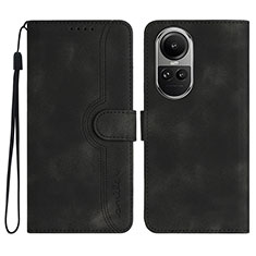 Funda de Cuero Cartera con Soporte Carcasa YX3 para Oppo Reno10 5G Negro