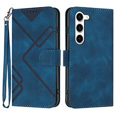 Funda de Cuero Cartera con Soporte Carcasa YX3 para Samsung Galaxy S22 5G Azul