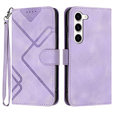 Funda de Cuero Cartera con Soporte Carcasa YX3 para Samsung Galaxy S22 Plus 5G Morado